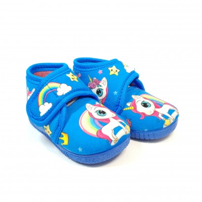 Alcalde voňavé dievčenské detské papuče Dúhový jednorožec Azul